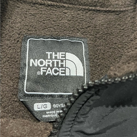 Boys The North Face Brown Denali Zip Up Fleec Coat Jacket - Picture 6 of 6